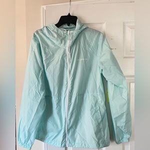 Columbia mint green windbreaker jacket